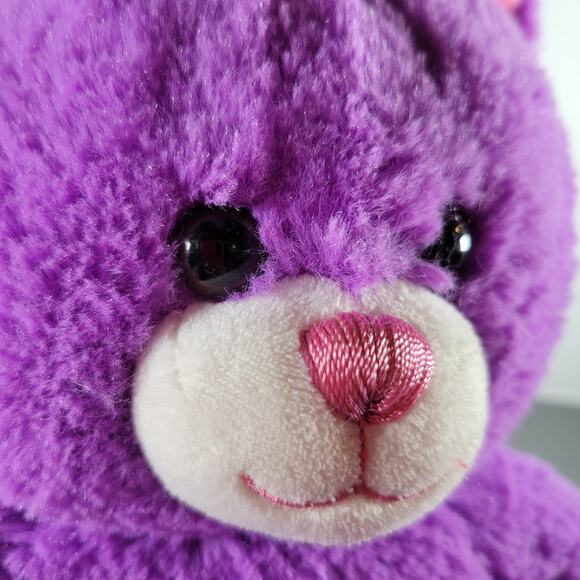 Build-A-Bear Purple Cat 2017, Pink 2011 Teddy Bear Plush Lot 2 Stuffed Animal - Picture 8 of 16